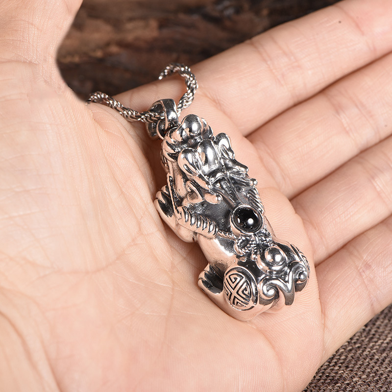 Vintage Collectible Coins - Vintage Wealth Animal Pixiu Pendant Necklace