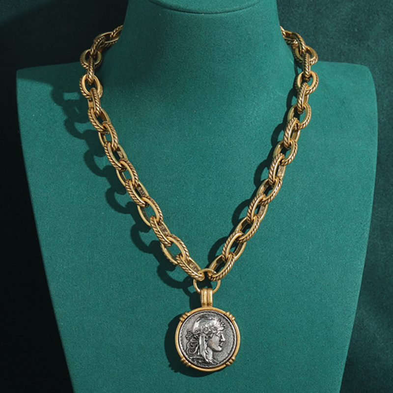 Vintage Collectible Coins - Vintage Chokers Necklace Ancient Avatar Carving