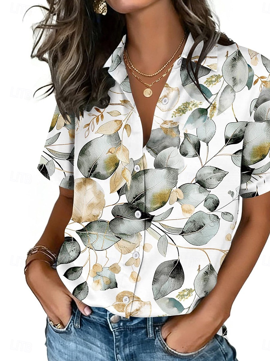 Women's Dot Print Lapel Shirt  - Vintage Collectible Buttons 评论和价格
