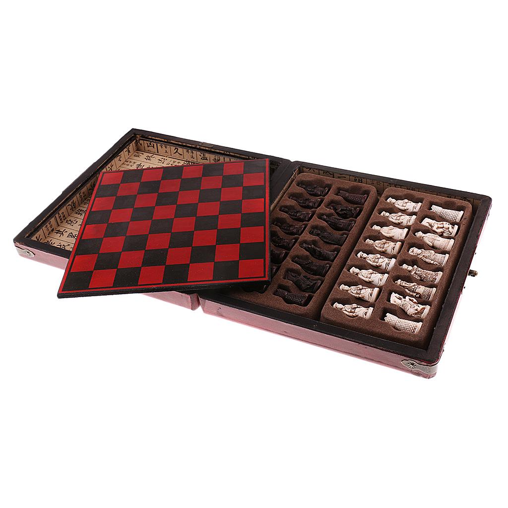 Chinese Chess Set Wooden Minia - Vintage Collectible Board Games 评论和价格