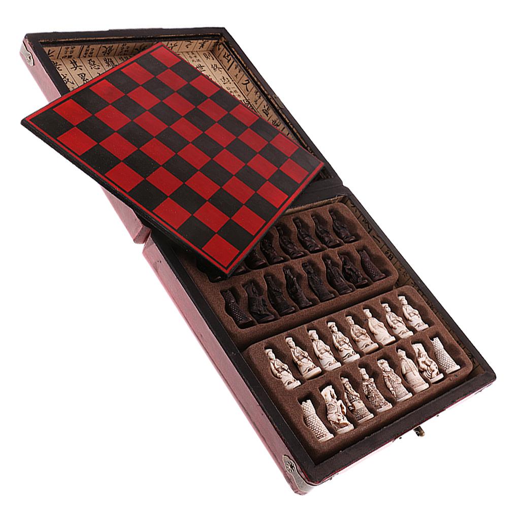 Chinese Chess Set Wooden Minia - Vintage Collectible Board Games 评论和价格