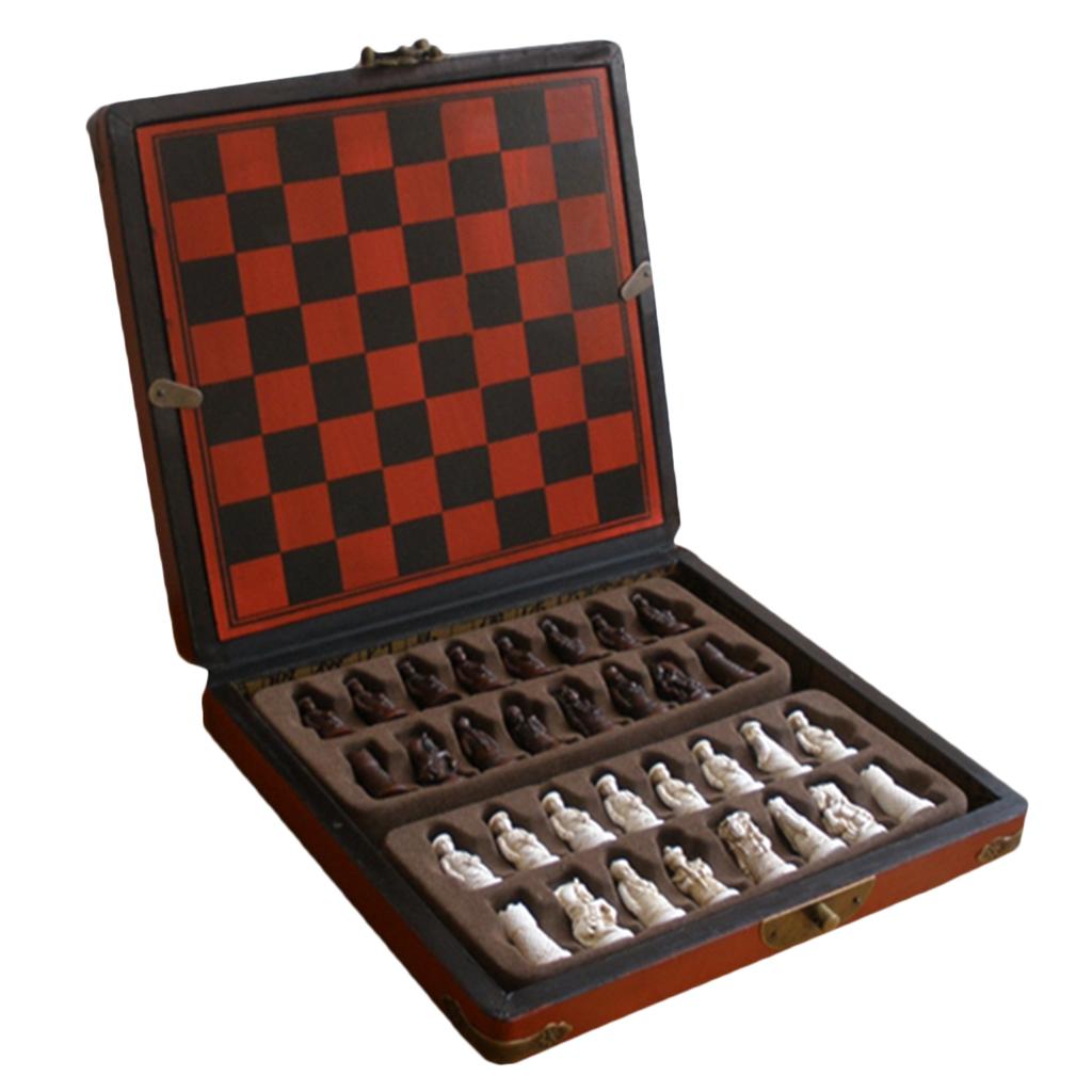Chinese Chess Set Wooden Minia - Vintage Collectible Board Games 评论和价格