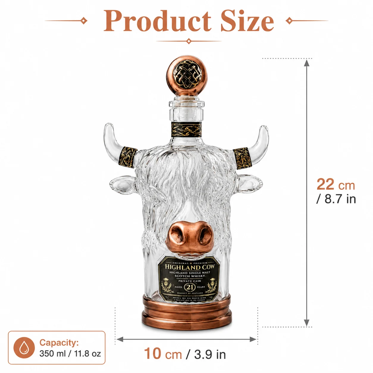 Novelty Highland Cow Glass Whi - Vintage Collectible Liquor Bottles 评论和价格