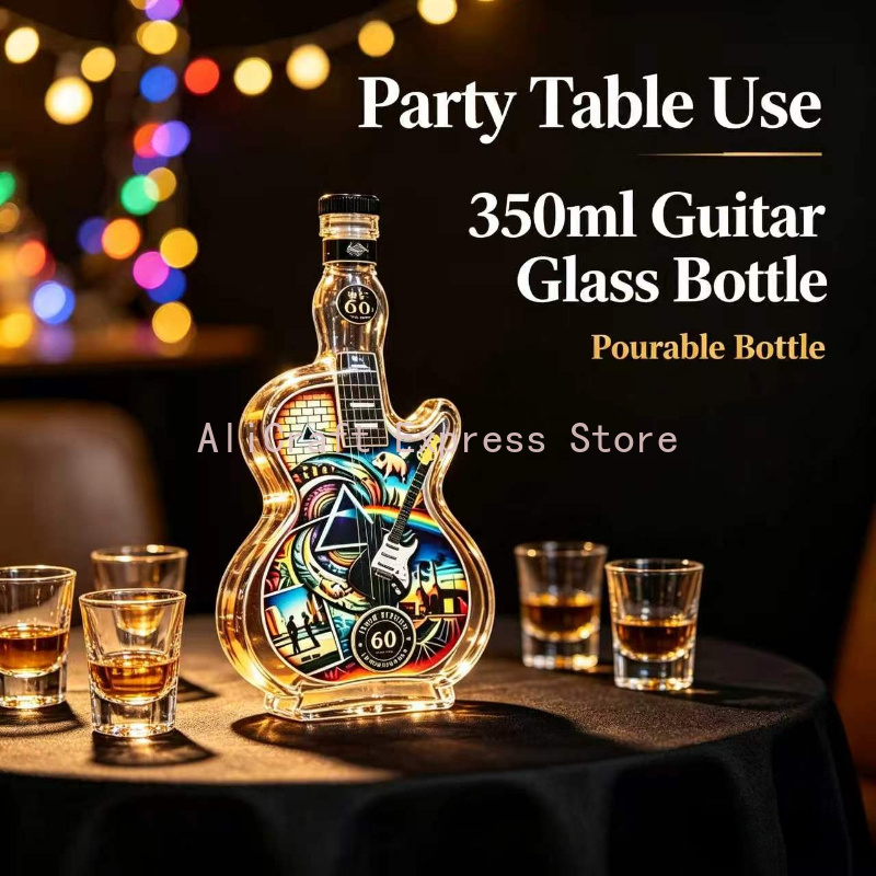 Vintage Rock Pattern Guitar Gl - Vintage Collectible Liquor Bottles 评论和价格