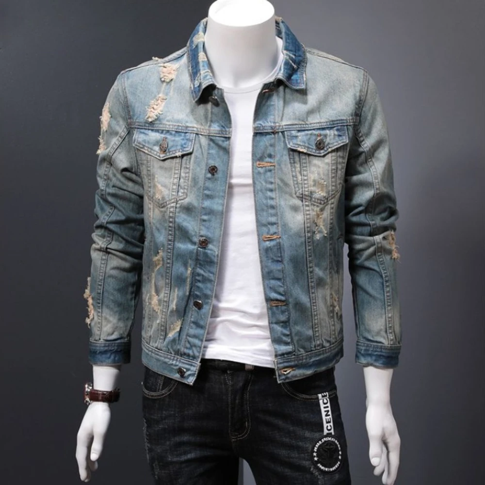 Padded Denim Jackets Man Warm  - Vintage Collectible Buttons 评论和价格