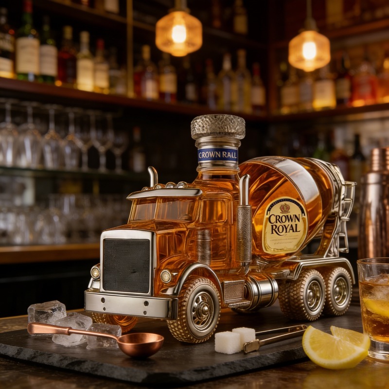 Vintage Truck Design Glass Whi - Vintage Collectible Liquor Bottles 评论和价格