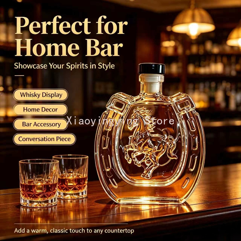 Vintage Horse Embossed Glass W - Vintage Collectible Liquor Bottles 评论和价格
