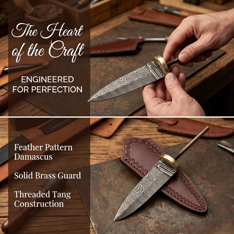 Vintage Damascus Steel Tea Kni - Vintage Collectible Knives 评论和价格