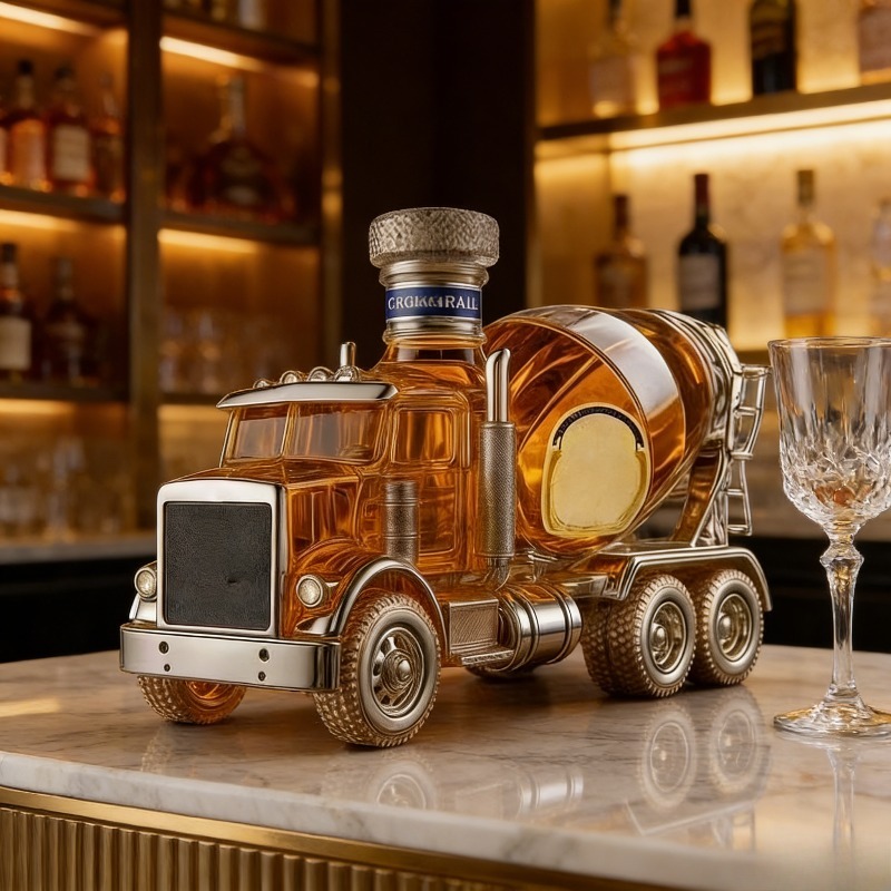 Vintage Truck Design Glass Whi - Vintage Collectible Liquor Bottles 评论和价格