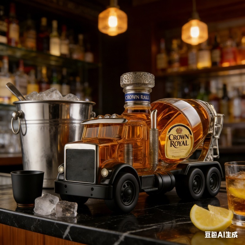 Vintage Truck Design Glass Whi - Vintage Collectible Liquor Bottles 评论和价格