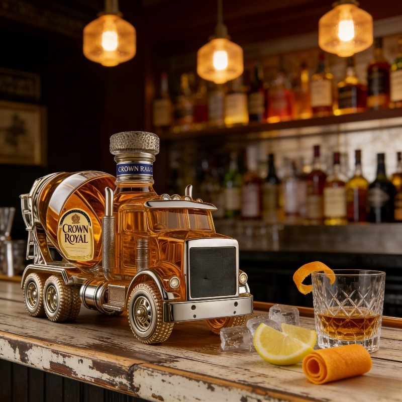 Vintage Truck Design Glass Whi - Vintage Collectible Liquor Bottles 评论和价格