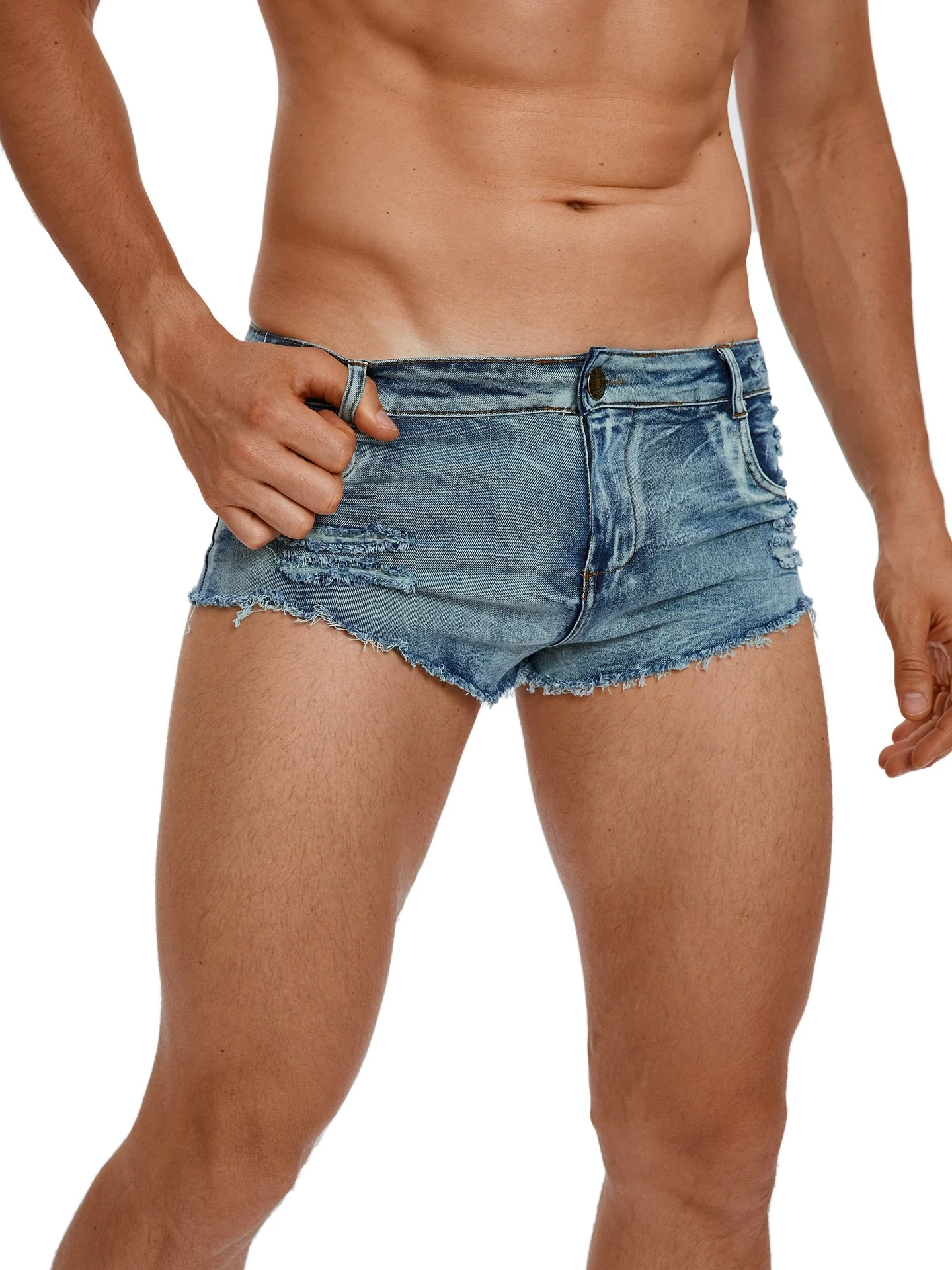 Men's Low Waist Jeans Shorts F - Vintage Collectible Buttons 评论和价格