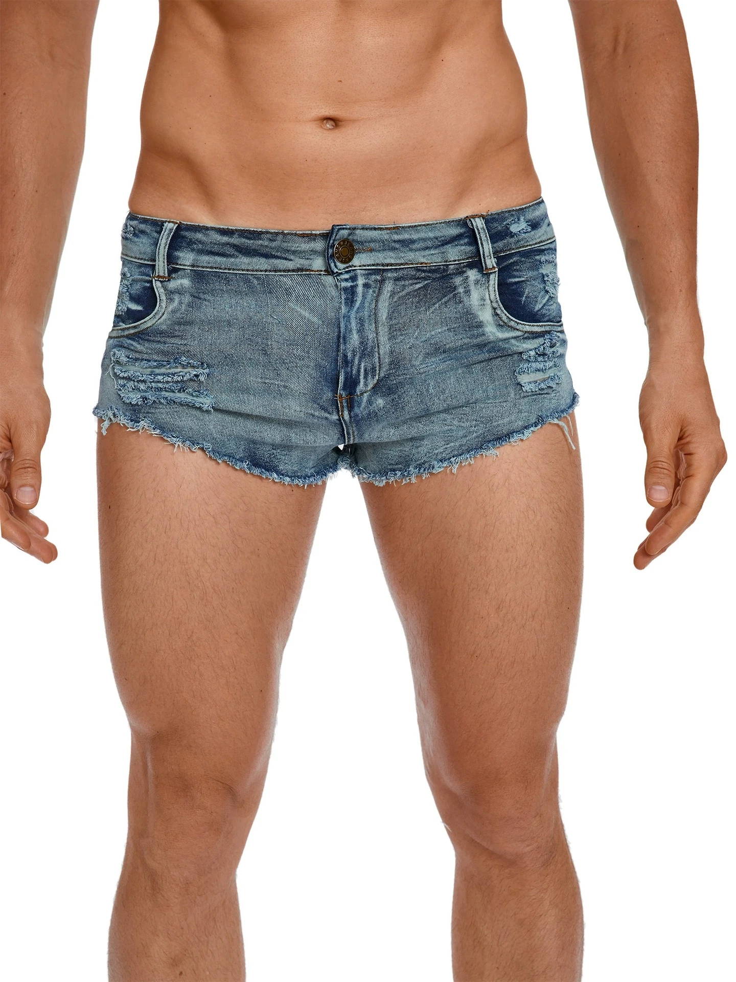 Men's Low Waist Jeans Shorts F - Vintage Collectible Buttons 评论和价格