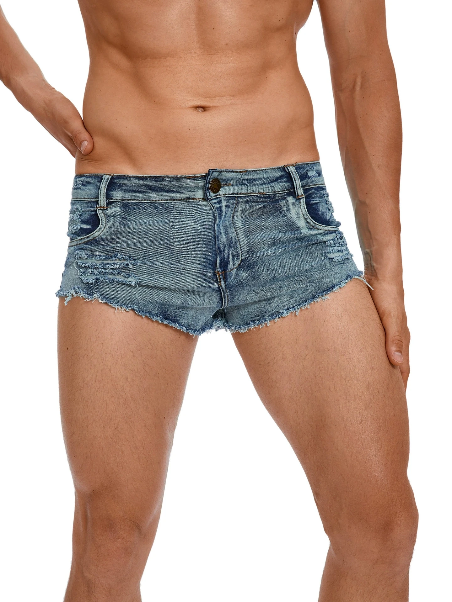 Men's Low Waist Jeans Shorts F - Vintage Collectible Buttons 评论和价格