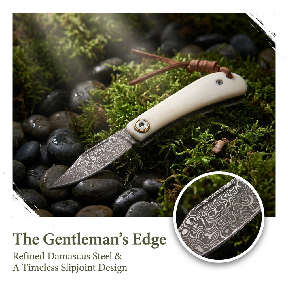 Vintage Damascus Folding EDC P - Vintage Collectible Knives 评论和价格