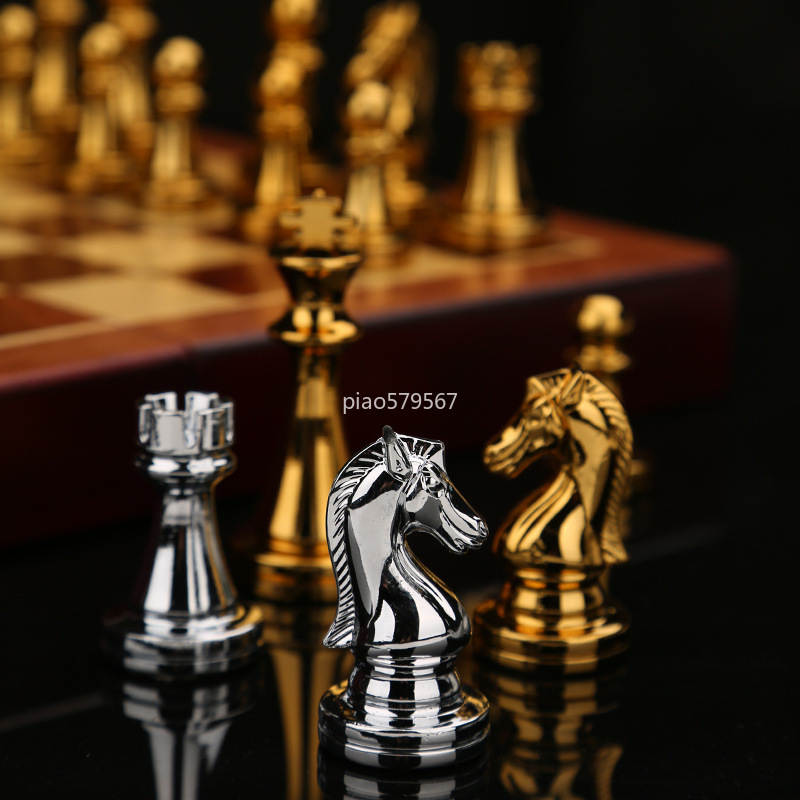 Luxury Wooden Chess Set Metal  - Vintage Collectible Board Games 评论和价格